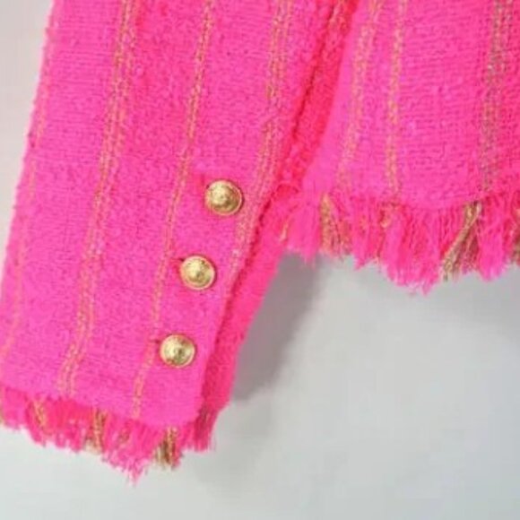 NEW, L'Agence Tinlee Jacket in Pink and Gold Size 2 - Picture 4 of 7